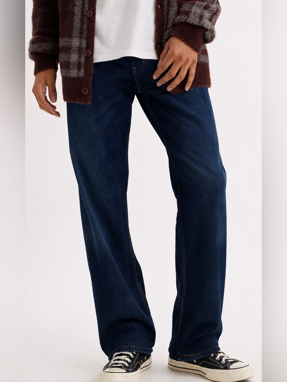 Levi's 569 Men’s Jeans Loose Straight Fit - Dark Blue Denim Casual 34W X 36L